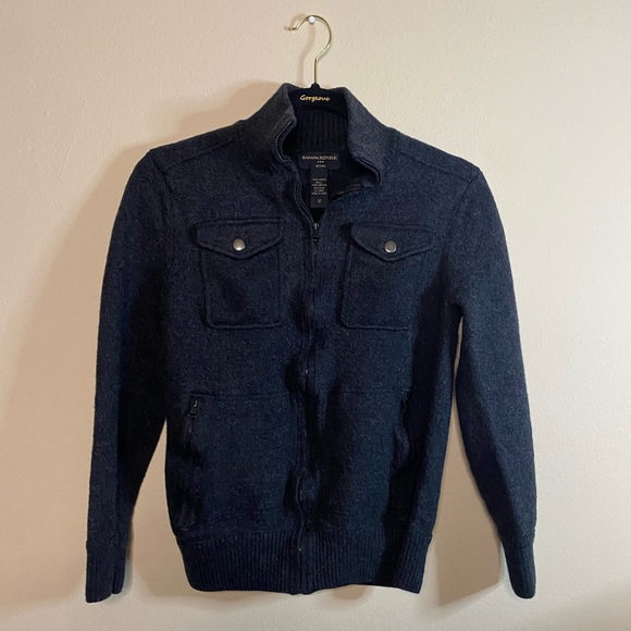 Banana Republic Grey Wool Sweater Size M women kids - Picture 1 of 5